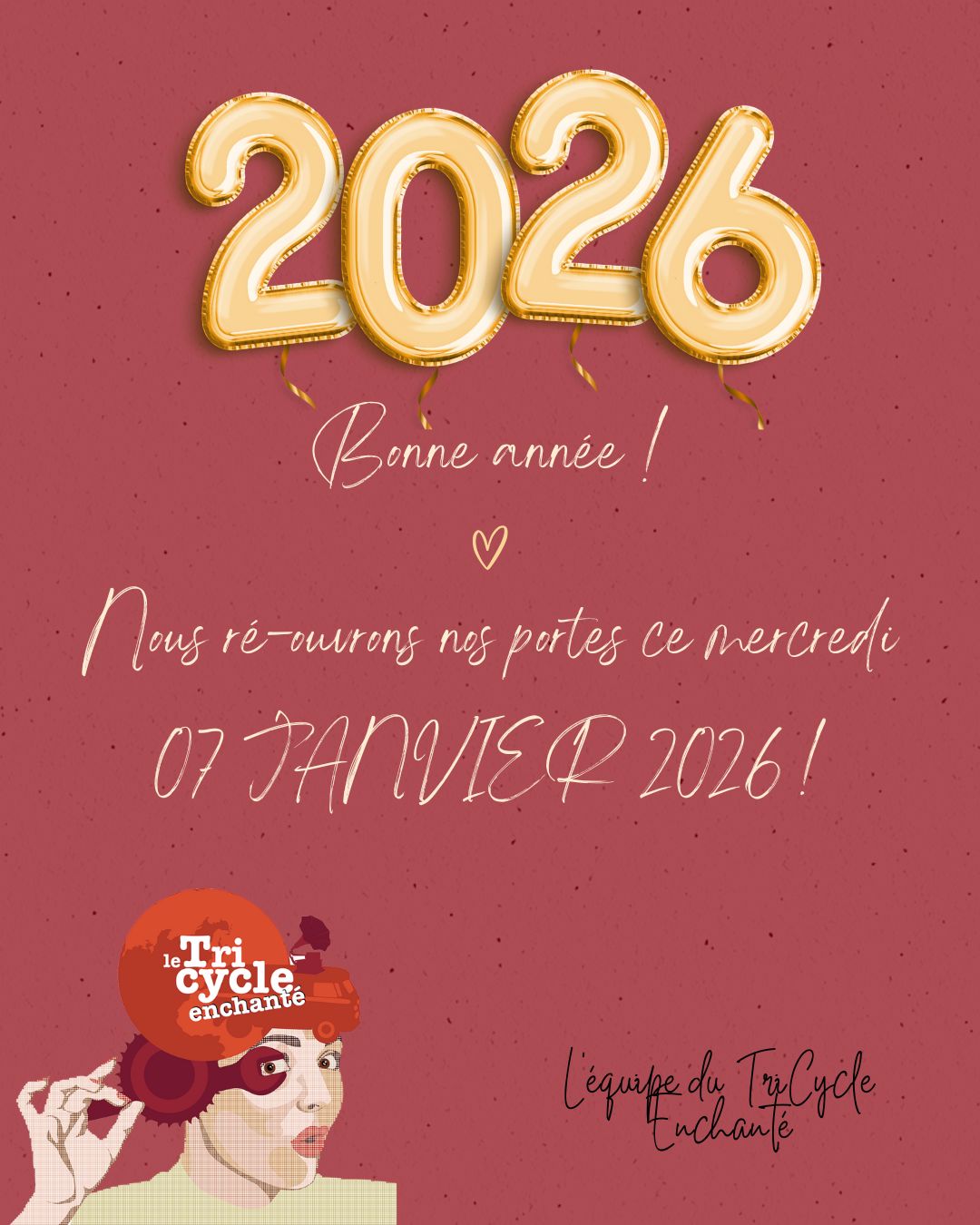 Bonne Année 2026 ré ouverture